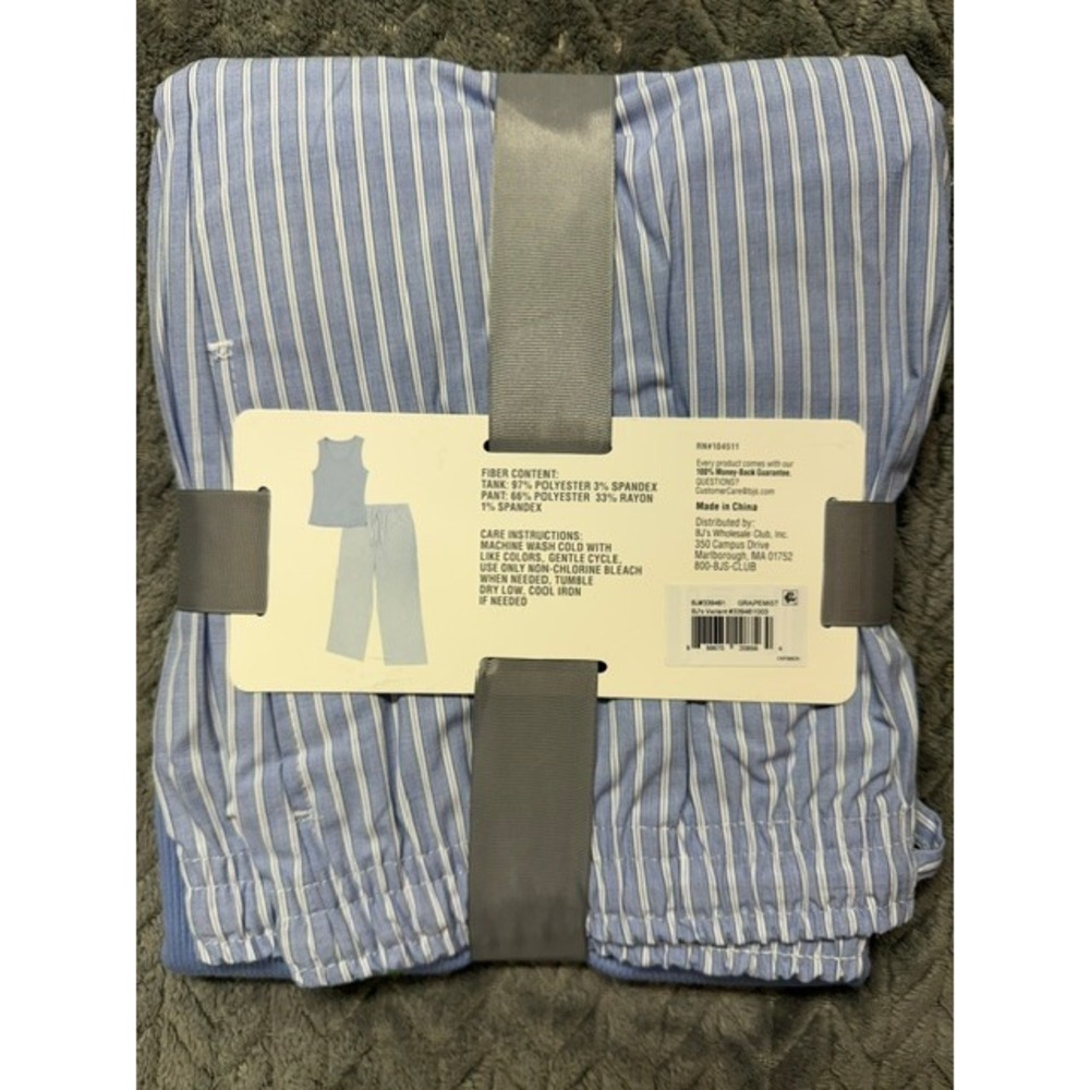 Berkley Jensen Womens Rib Tank and Woven PJ Set Large NWT 0558